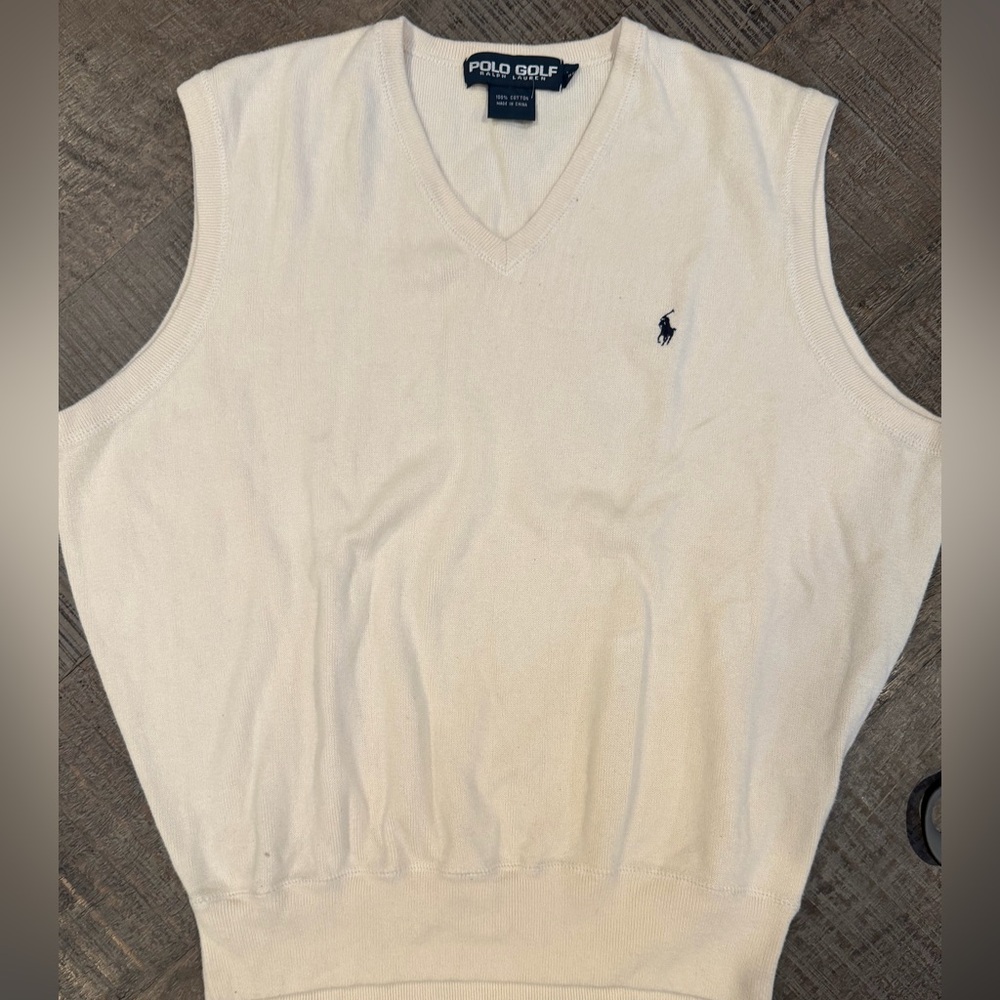 Polo by Ralph Lauren V-Neck Cream Sweater Vest